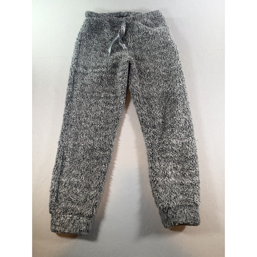 Weekending Plush Sherpa Fleece Joggers Womens Pajama Pants Grey